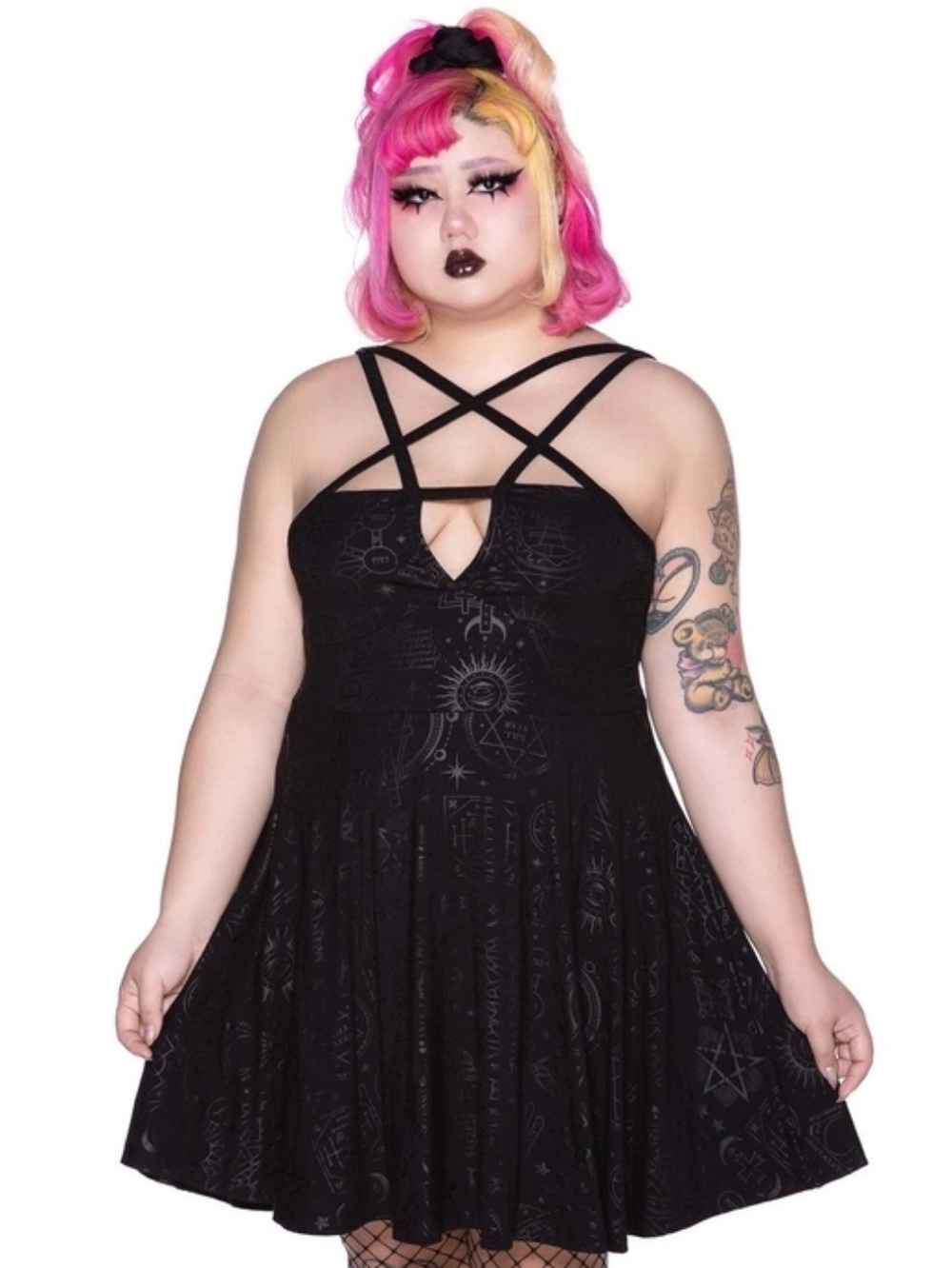 KILLSTAR Occult Moon Witchy Strappy Covenant Dress Black Large New Whimsigoth